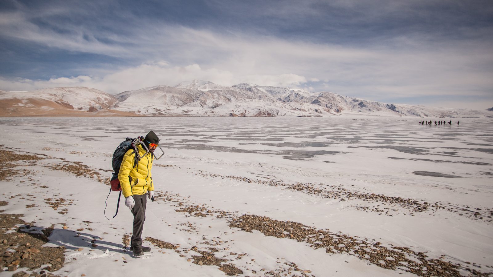 Walking the frozen shore